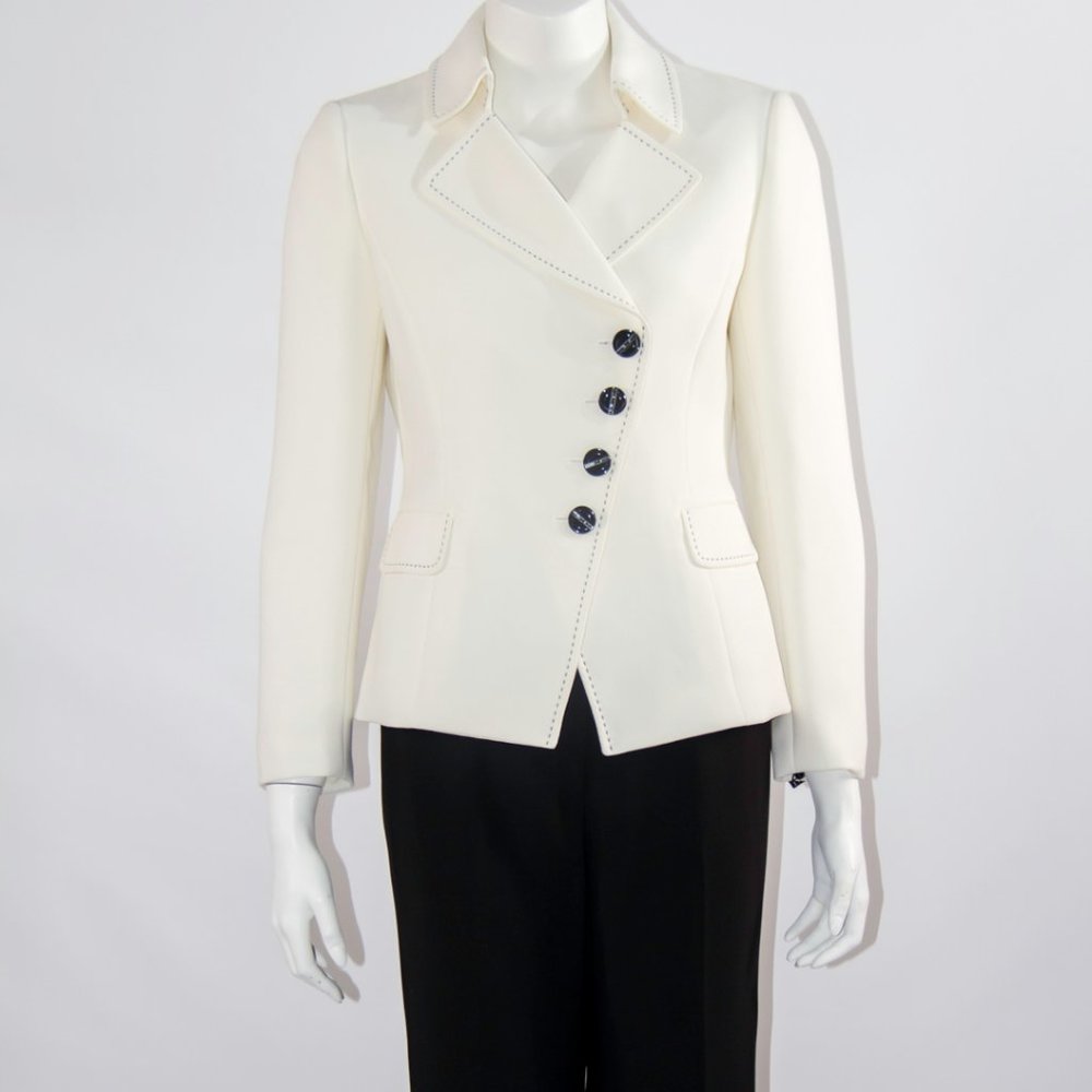 Women Set Ensemble Jacket + Pant Black White Carreer Work New with  PetiteTag 6P